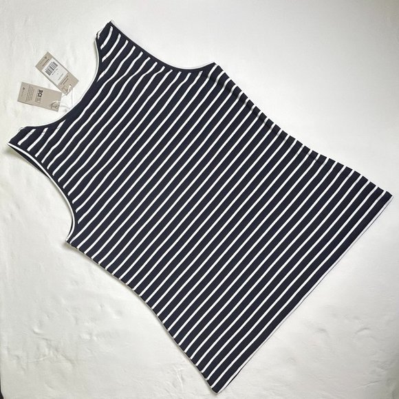 Boden Cotton Tank Top Navy Blue & White Stripe - Picture 2 of 12